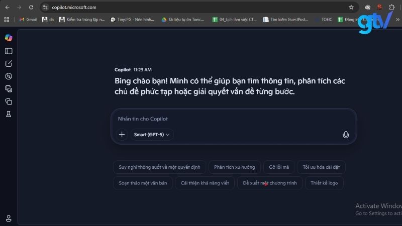 Bước 5: Thử nhập từ khóa và trải nghiệm tính năng của Bing AI.