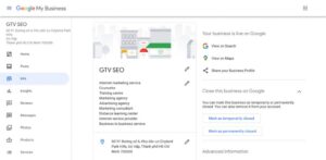 Bảng điều khiển Google My Business.