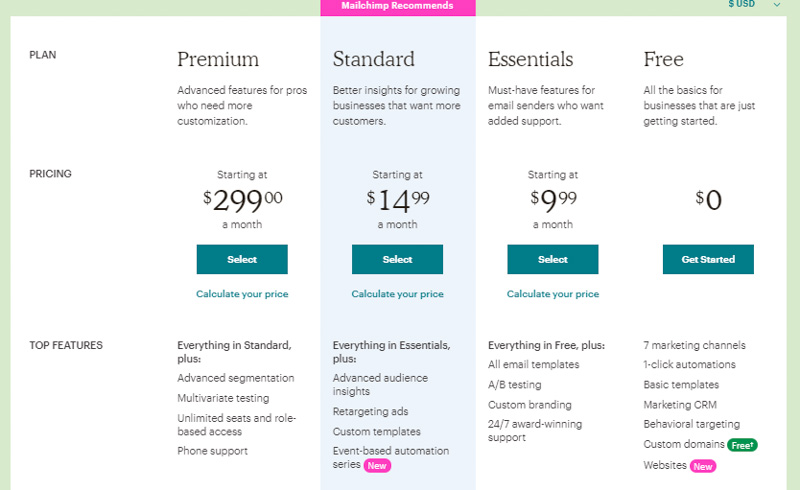 mail chip pricing - chi phí sử dụng mailchimp, Thời đại thông tin