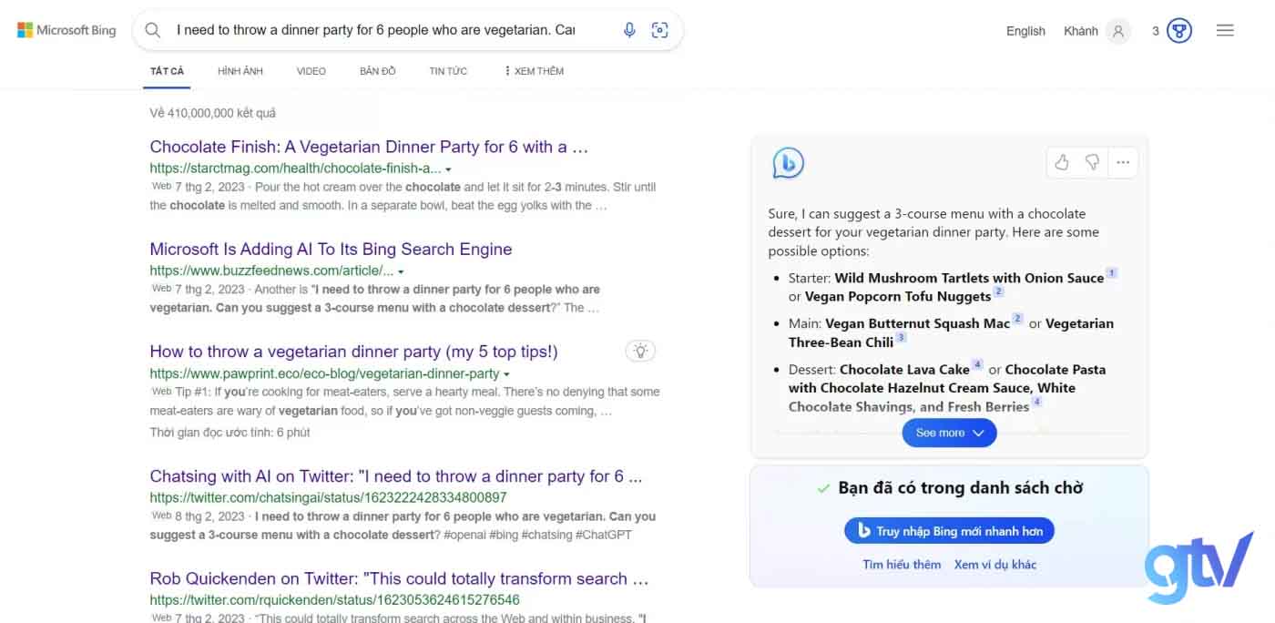 Bước 7 cài đặt và tra cứu bing ai