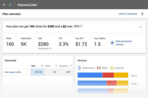 Plan Overview sẽ hiển thị kết quả số lần hiển thị chính xác