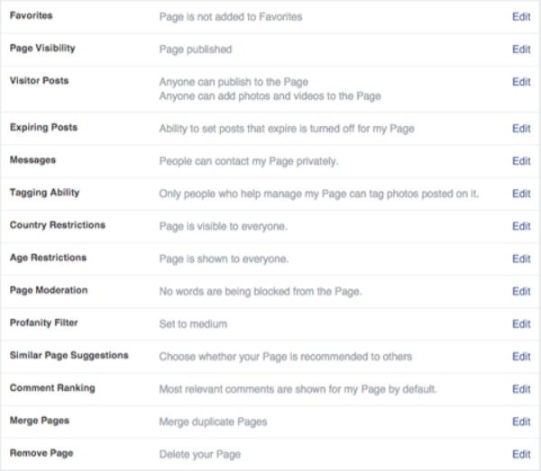 Cách quản trị fanpage: cài đặt cấu hình chung