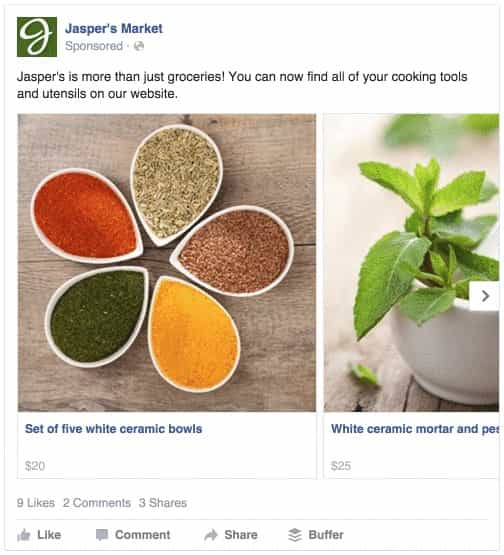 Quảng cáo xoay vòng facebook carousel facebook ads