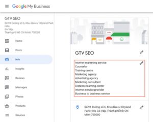 Điều chỉnh danh mục phù hợp với doanh nghiệp của bạn.