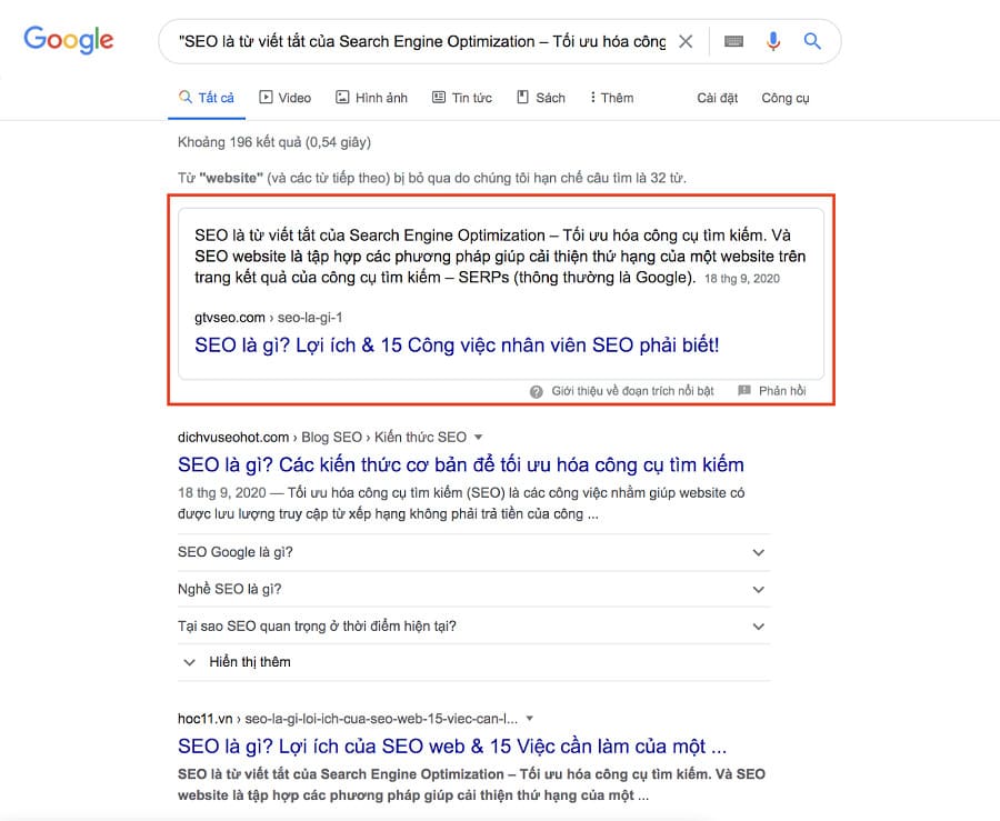 doan van hien thi tren web