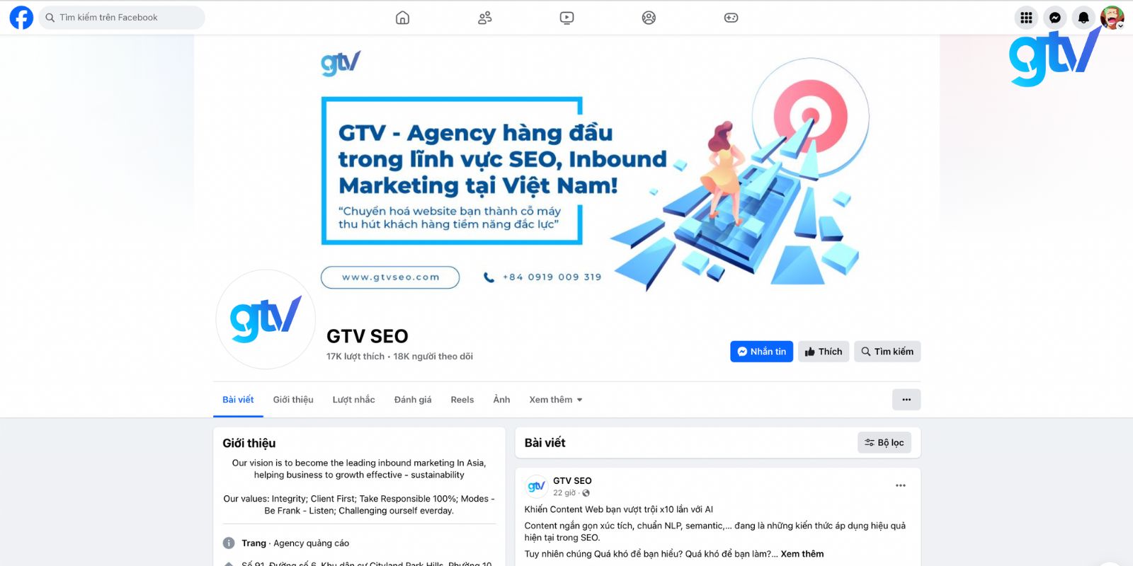 Fanpage GTV SEO