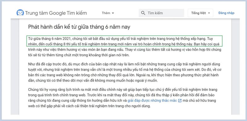 Google áp dụng Web Vitals
