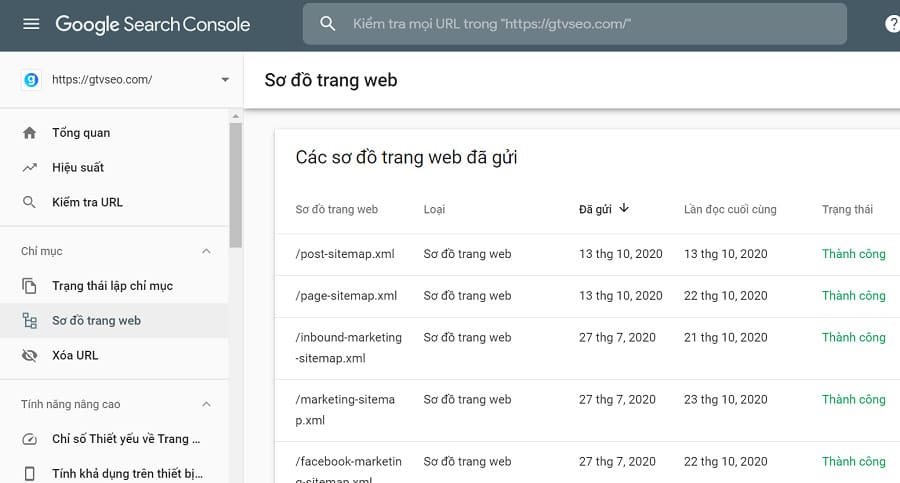 google dang xem sitemap website