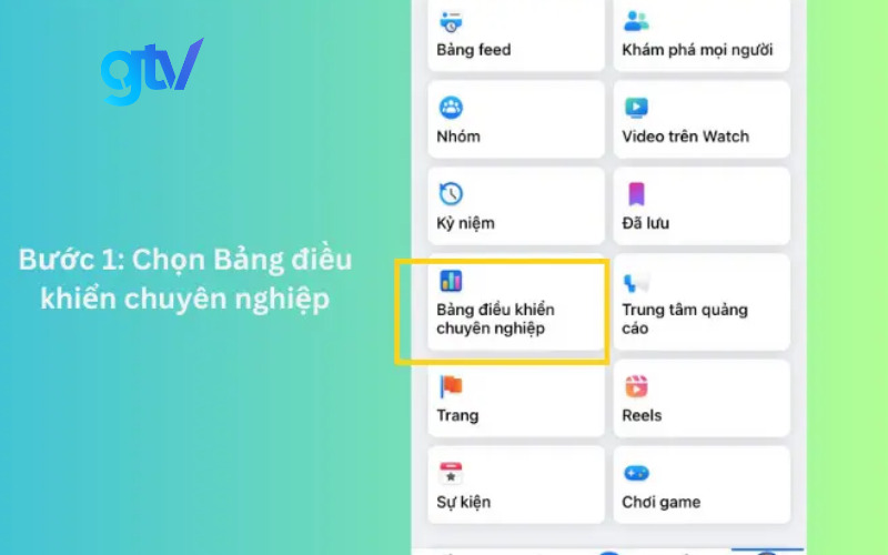 Chọn Bảng điều khiển chuyên nghiệp