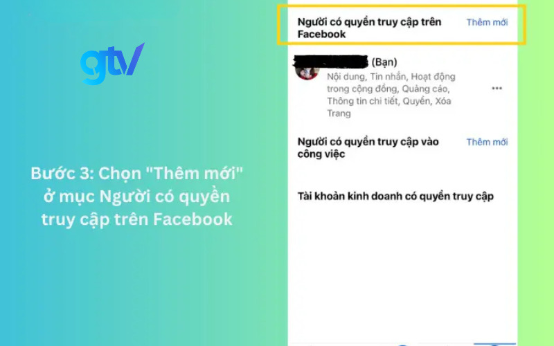 Chọn “Thêm mới” để thêm admin cho page