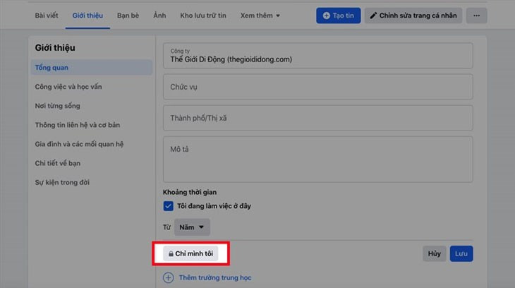 Bạn có thể tùy chọn người xem theo mong muốn của mình