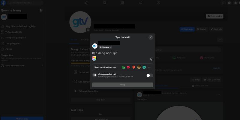 Bạn nhấn chọn "Tạo bài viết
