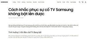 Một bài hướng dẫn khắc phục sự cố trực quan của Samsung