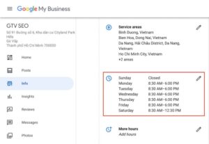 Khung giờ hoạt động của GTV SEO.