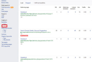 Kiểm tra backlink bị mất trên Ahrefs