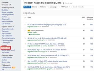 Kiểm tra xem trang nào đang có nhiều backlink nhất