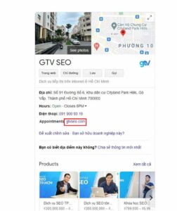 Ví dụ trường hợp link được gắn Schema