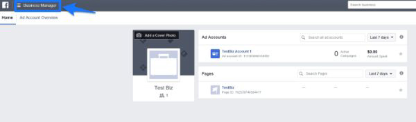 menu business facebook