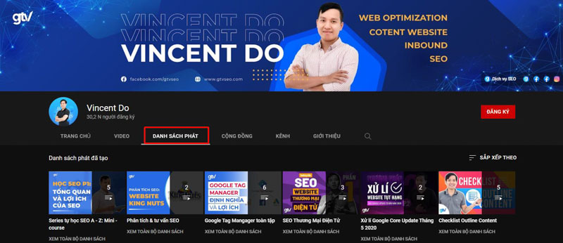 Danh sách phát kênh Vincent Đỗ