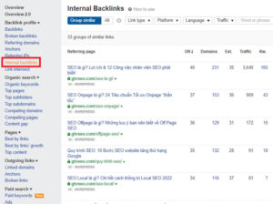 Rà soát các links nội bộ