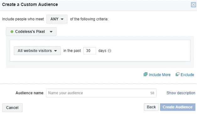 Re-marketing - Điền thông tin có sẵn.