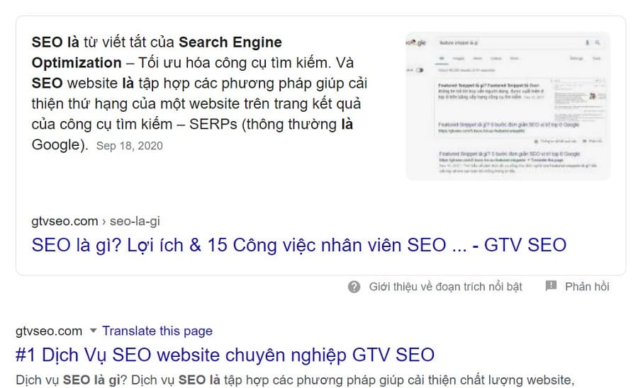 rich snippets noi bat trong serp