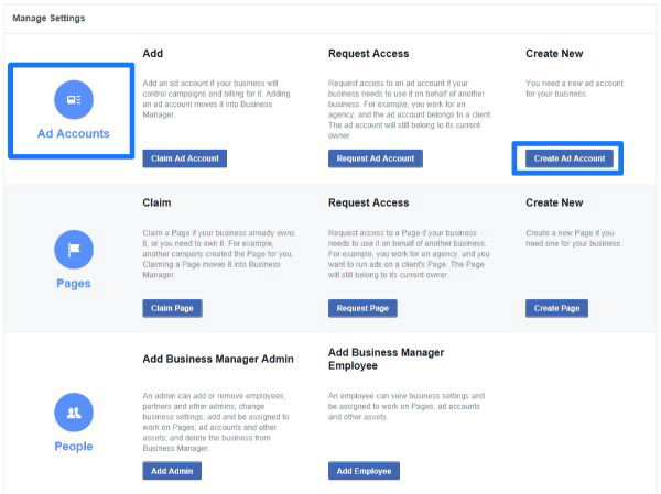 tạo tài khoản business facebook