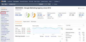 Thao tác để thấy tất cả các backlinks của đối thủ bạn