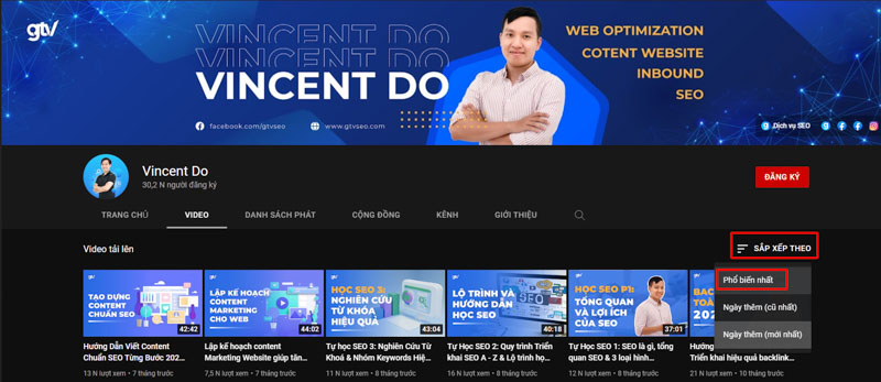 Tìm kiếm từ khóa cho Youtube