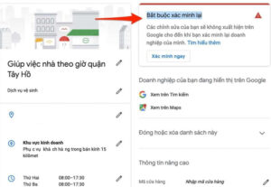 Xác minh lại địa điểm doanh nghiệp