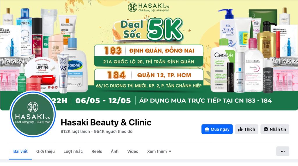 Ảnh bìa Fanpage Facebook Hasaki