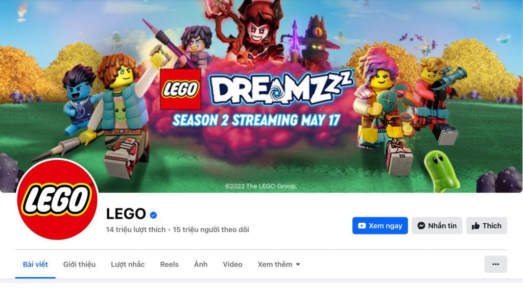 Ảnh bìa Fanpage Facebook LEGO