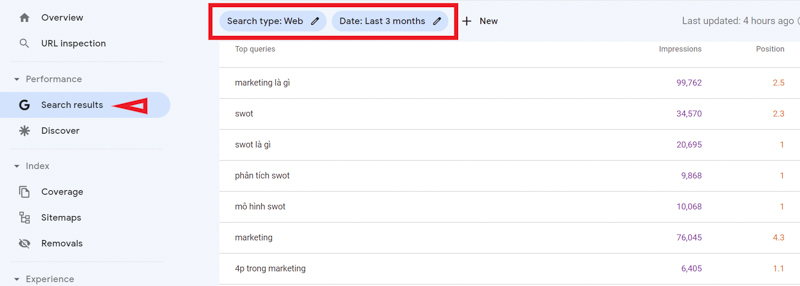 Đặt phạm vi ngày là 3 tháng