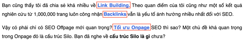 Gắn link trực tiếp vào trong nội dung của bài viết