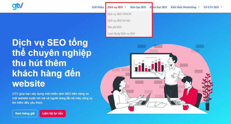 Hệ thống menu là yếu tố không thể thiếu