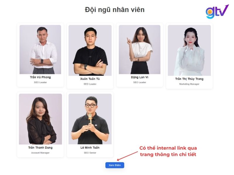 Section đội ngũ nhân sự tham khảo