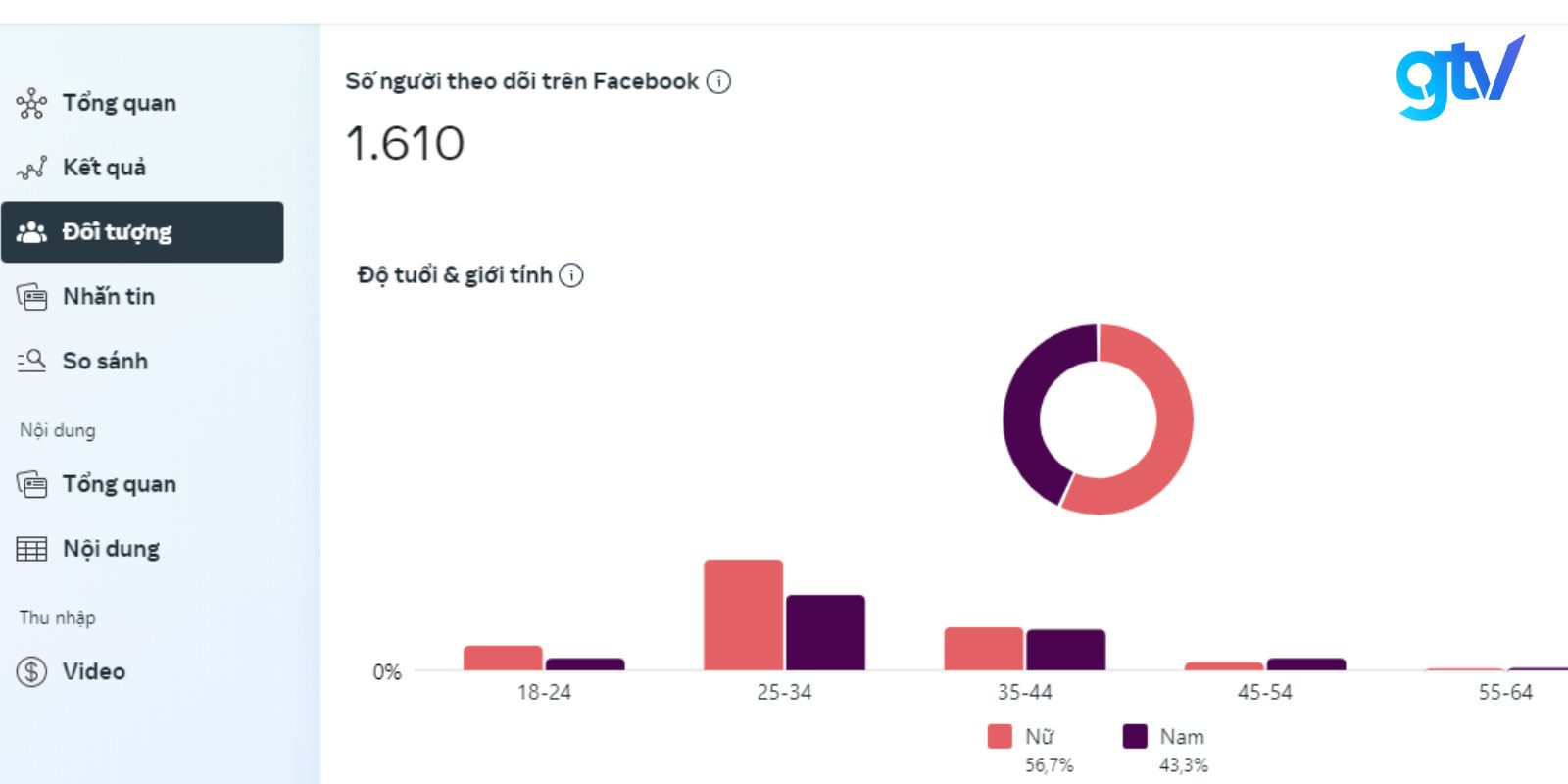 Sử dụng công cụ lọc để theo dõi đúng đối tượng trên trang của mình