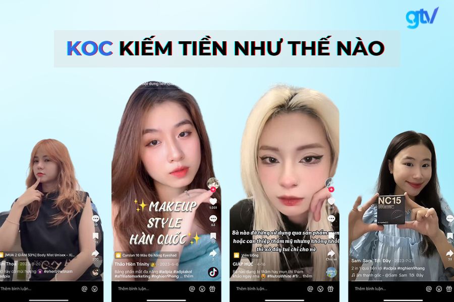 KOC kiếm từ thông qua việc PR sản phẩm hay tiếp thị liên kết