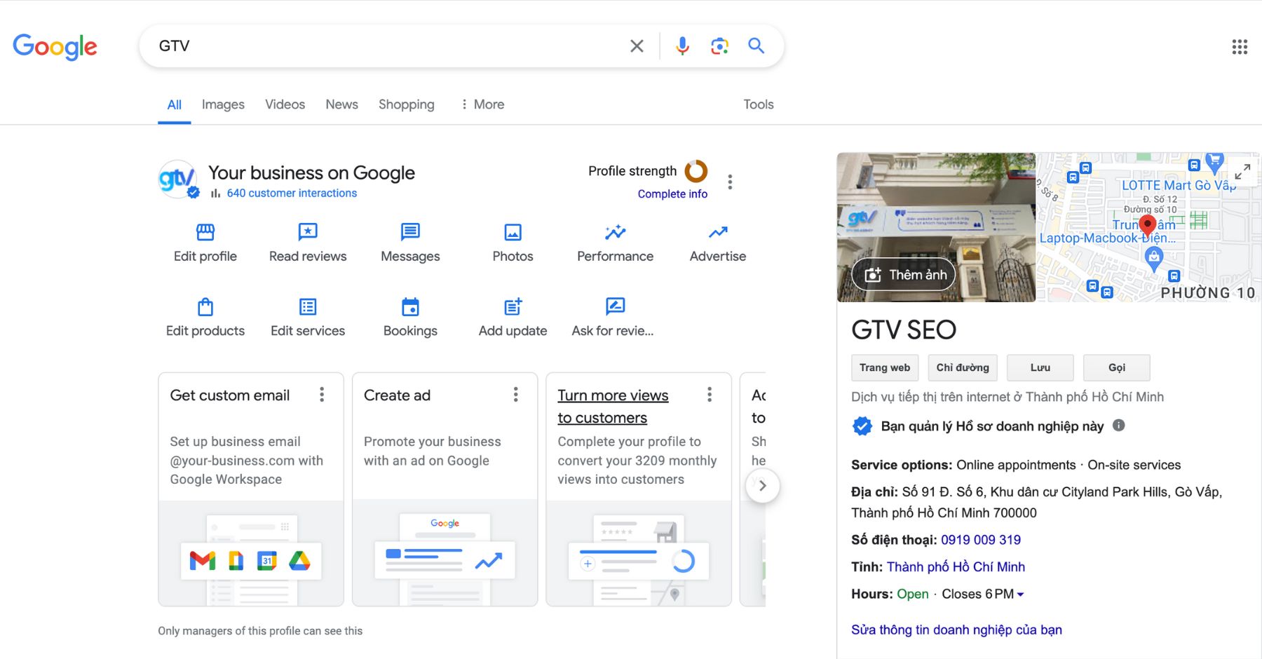Google My Business của GTV SEO
