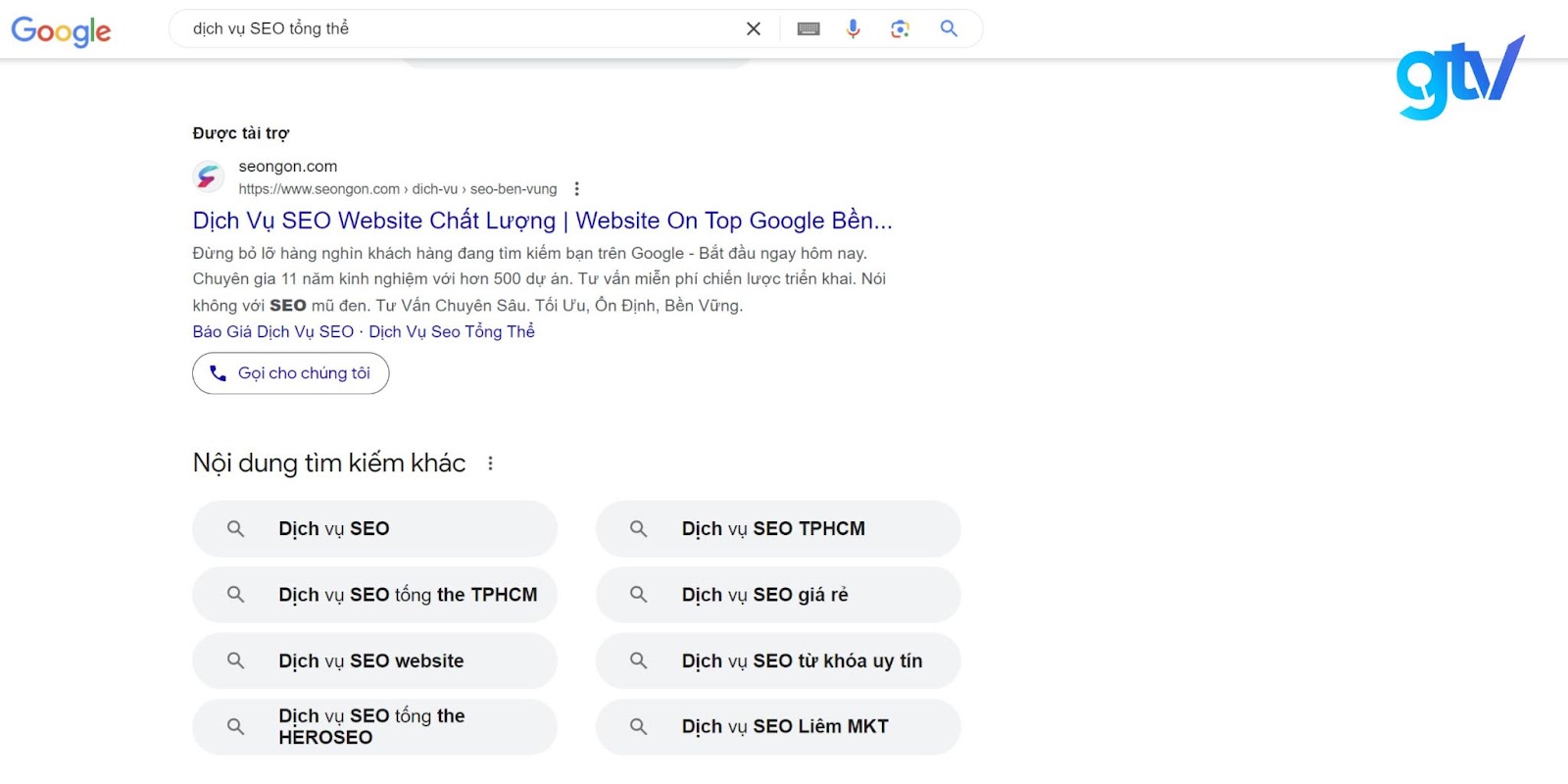 Đối với SEM, từ khóa được tìm kiếm có gắn mác “được tài trợ” và xuất hiện ở cuối trang kết quả công cụ tìm kiếm