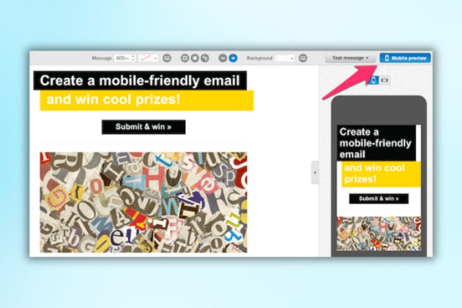 GetResponse có cả chế độ xem trước hiển thị trên điện thoại