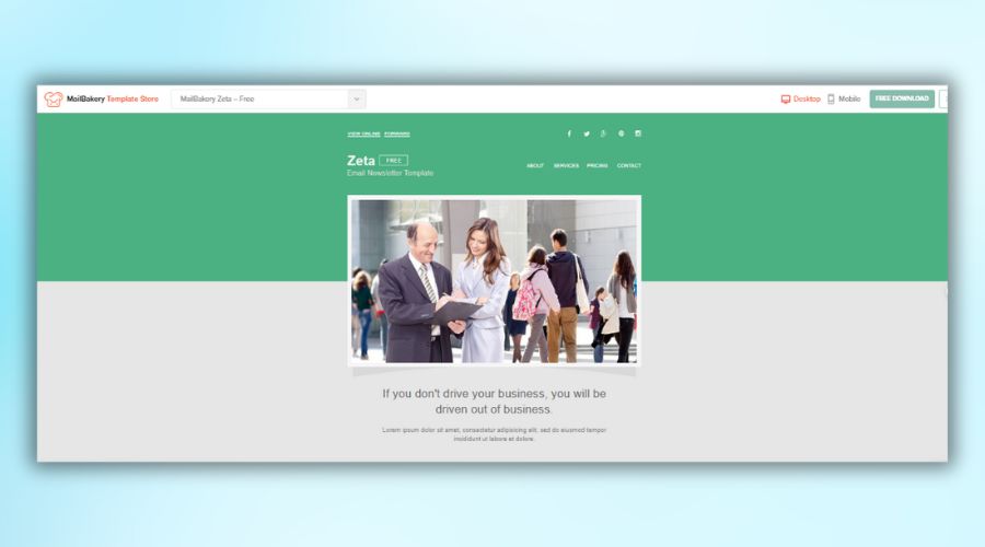 Mẫu Email Marketing Zeta