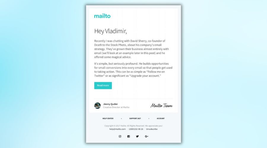 Mẫu nội dung Email Marketing