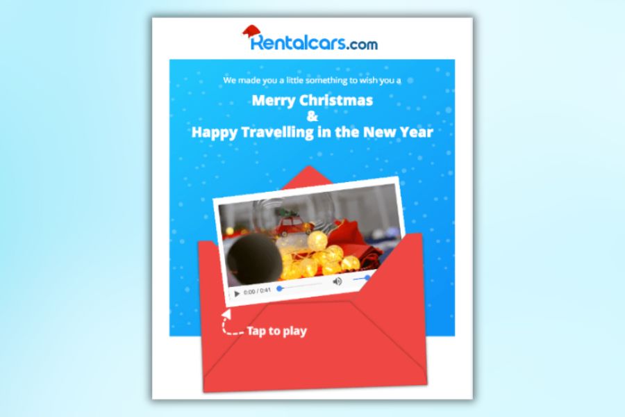 Mẫu thiết kế email marketing của Rentalcars.com
