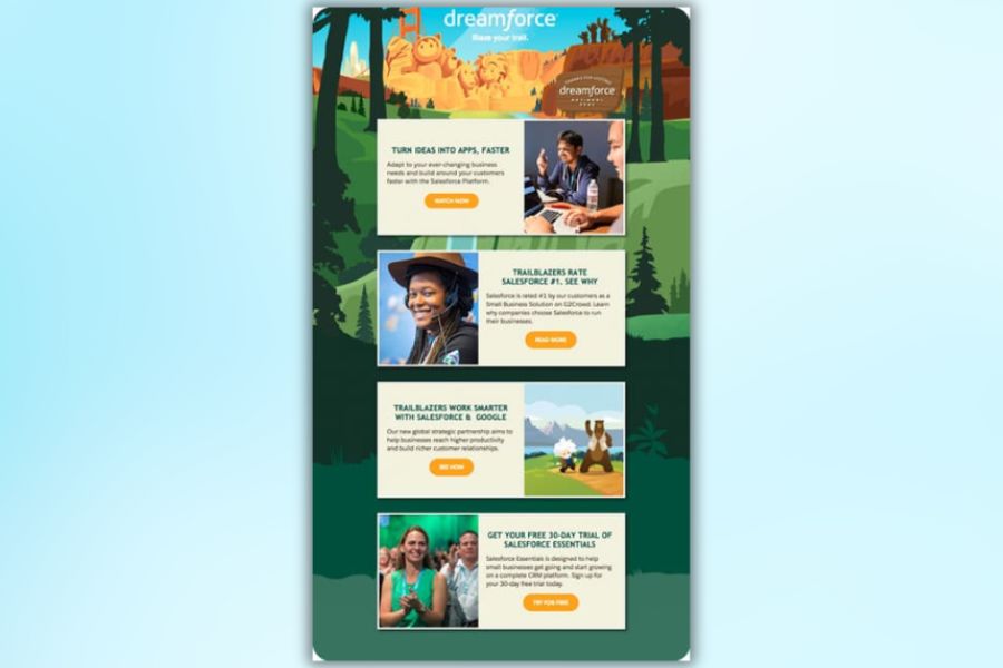 Mẫu thiết kế email marketing của Salesforce
