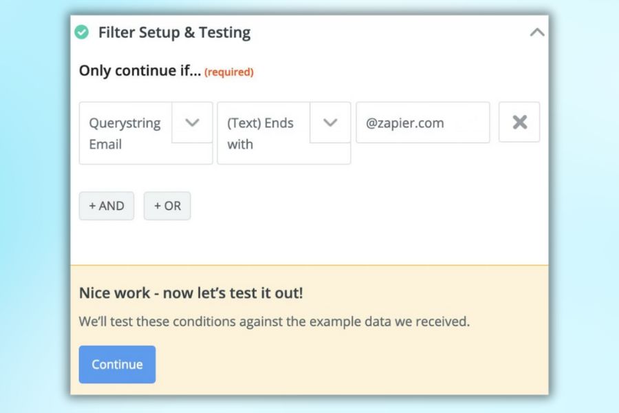 Thiết lập bộ lọc