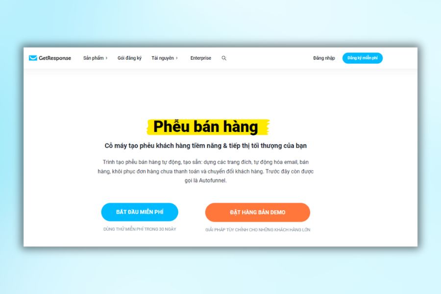 Tính năng CRM của Getresponse