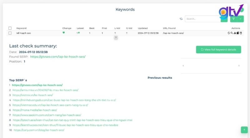 SERPROBOT là một công cụ theo dõi thứ hạng từ khóa tự động
