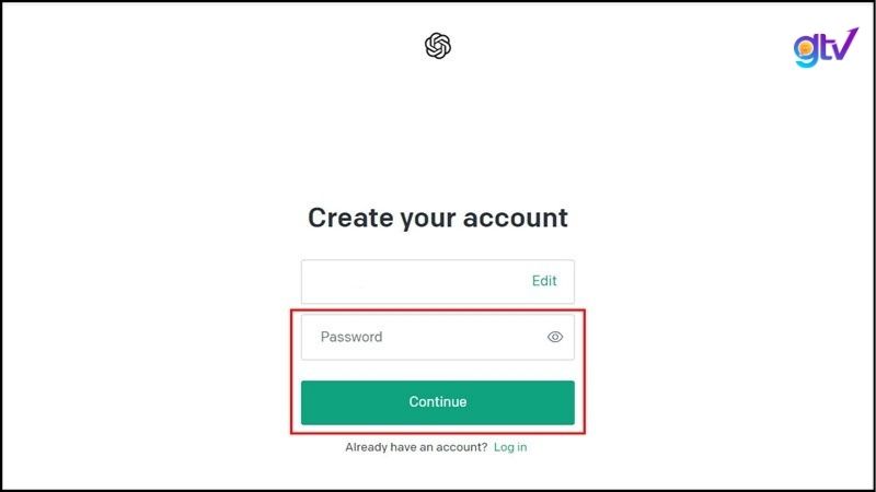 cần tạo một mật khẩu mới và sau đó xác nhận email