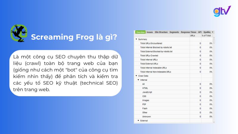 Screaming Frog hỗ trợ quét lỗi kỹ thuật SEO